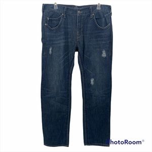 Vintage JNCO Size 38 X 34 Denim Distressed Straight Leg Jeans